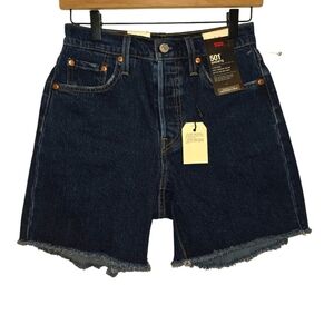 Levi's, NWT, 501 Shorts, Levi's Premium, A High Rise, Dark Denim, Women's Sz 25,